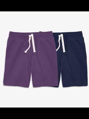 Primary Navy Drawstring Shorts with White Ties